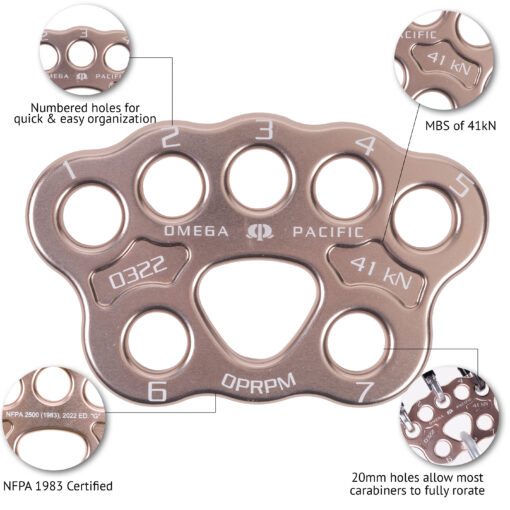 Omega Pacific Medium Aluminum Rigging Plate NFPA - Image 3