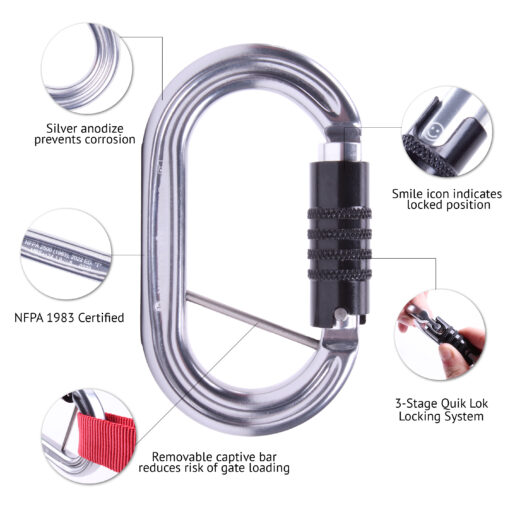 Omega pacific raider aluminum keylock 3-stage quik-lok w/captive eye nfpa