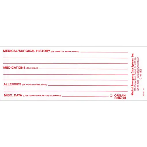 MEDICAL INFORMATION CARRIER SYSTEM 10 PACK - Image 2