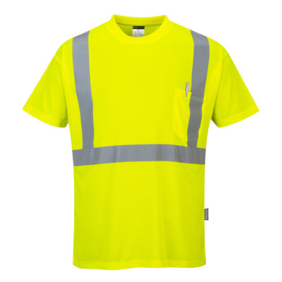 Hi-vis pocket t-shirt yellow
